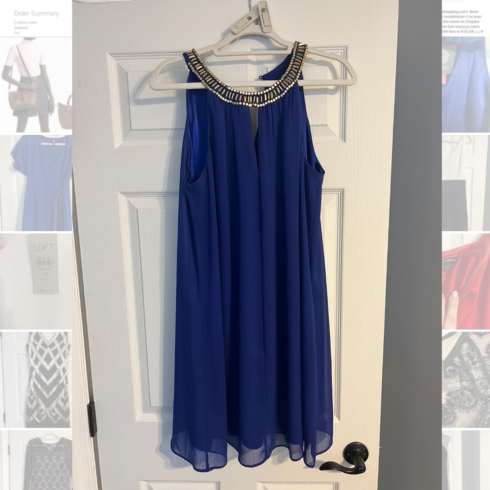 Vince Camuto Cobalt Blue Gladiator Dress, Size 10